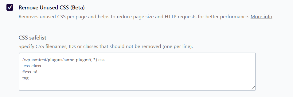 WP Rocket Remove Unused CSS