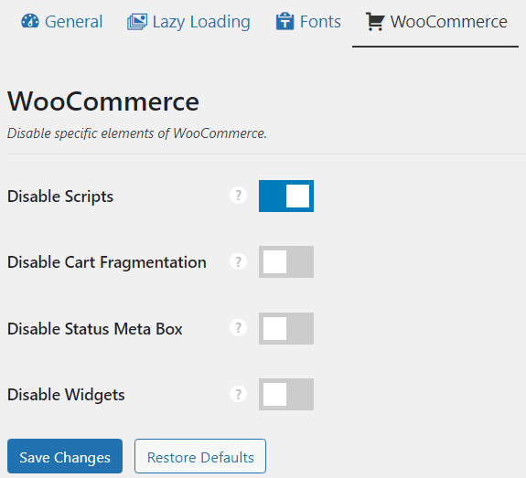 perfmatters WooCommerce Useless Feature