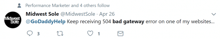godaddy 502 bad gateway - Twitter2