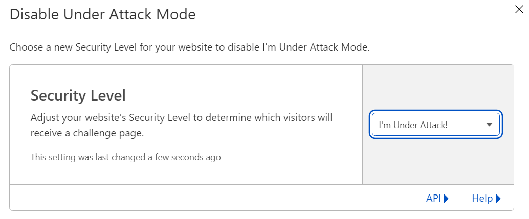 i am under attack mode cloudflare