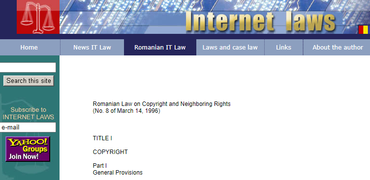 Romanian Copyright Law