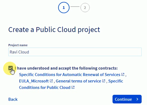 create public cloud project