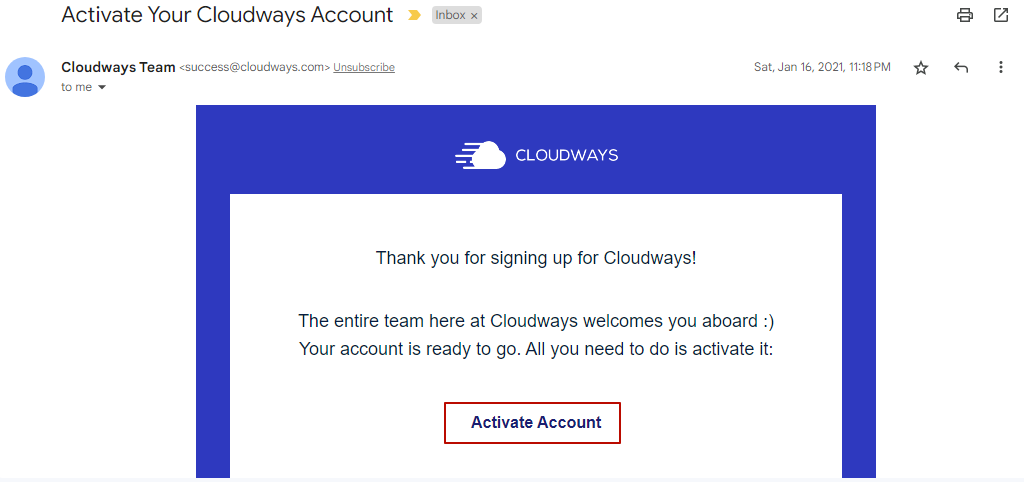 Activate Your Cloudways Account