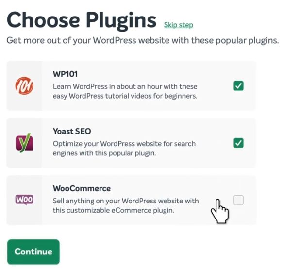 choose plugins